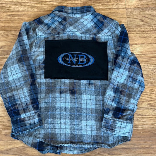 Quicksilver upcycled Newport Beach Flannel Shirt Size 4T