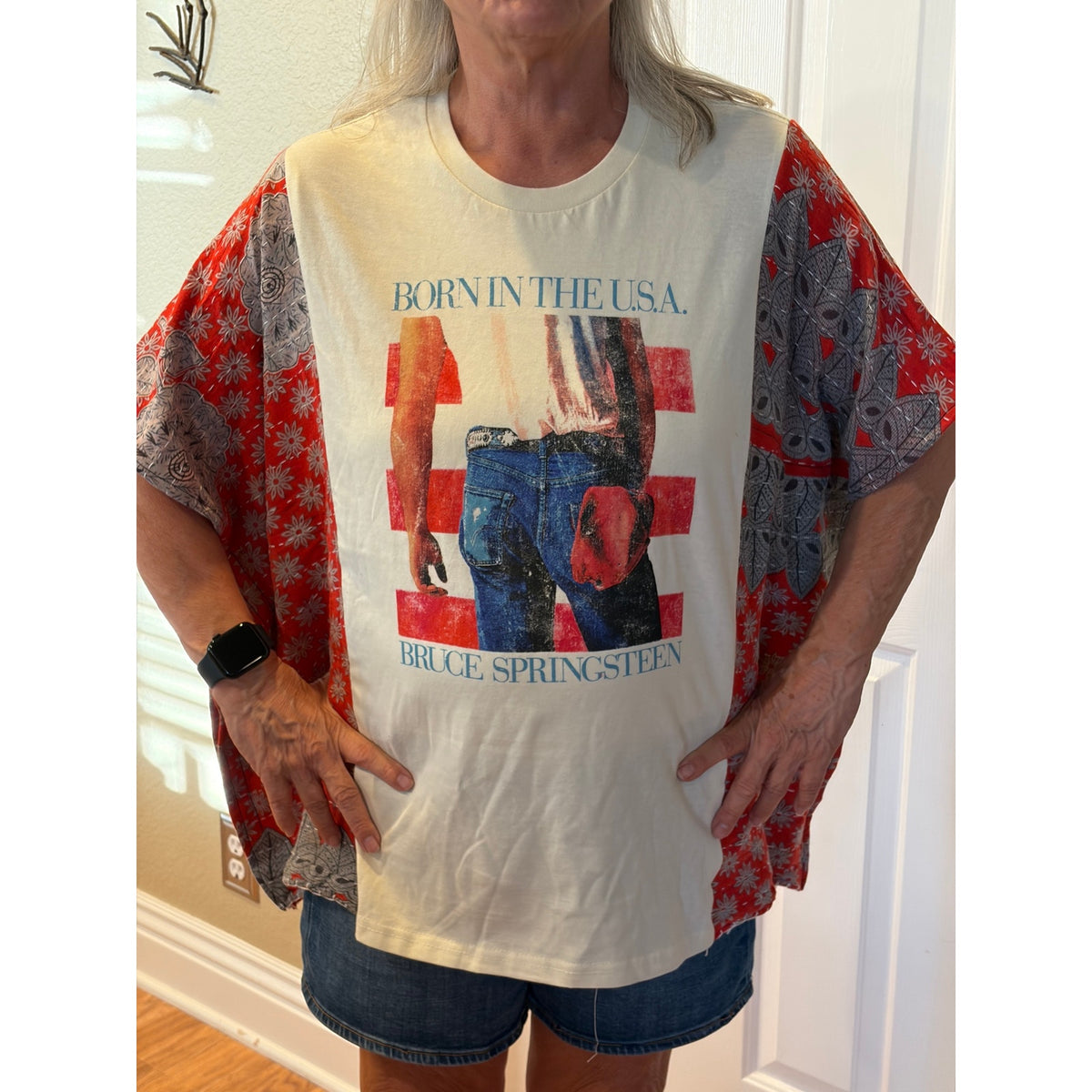 Bruce Springsteen Upcycled Kanta Tunic Top Shirt OS Boho