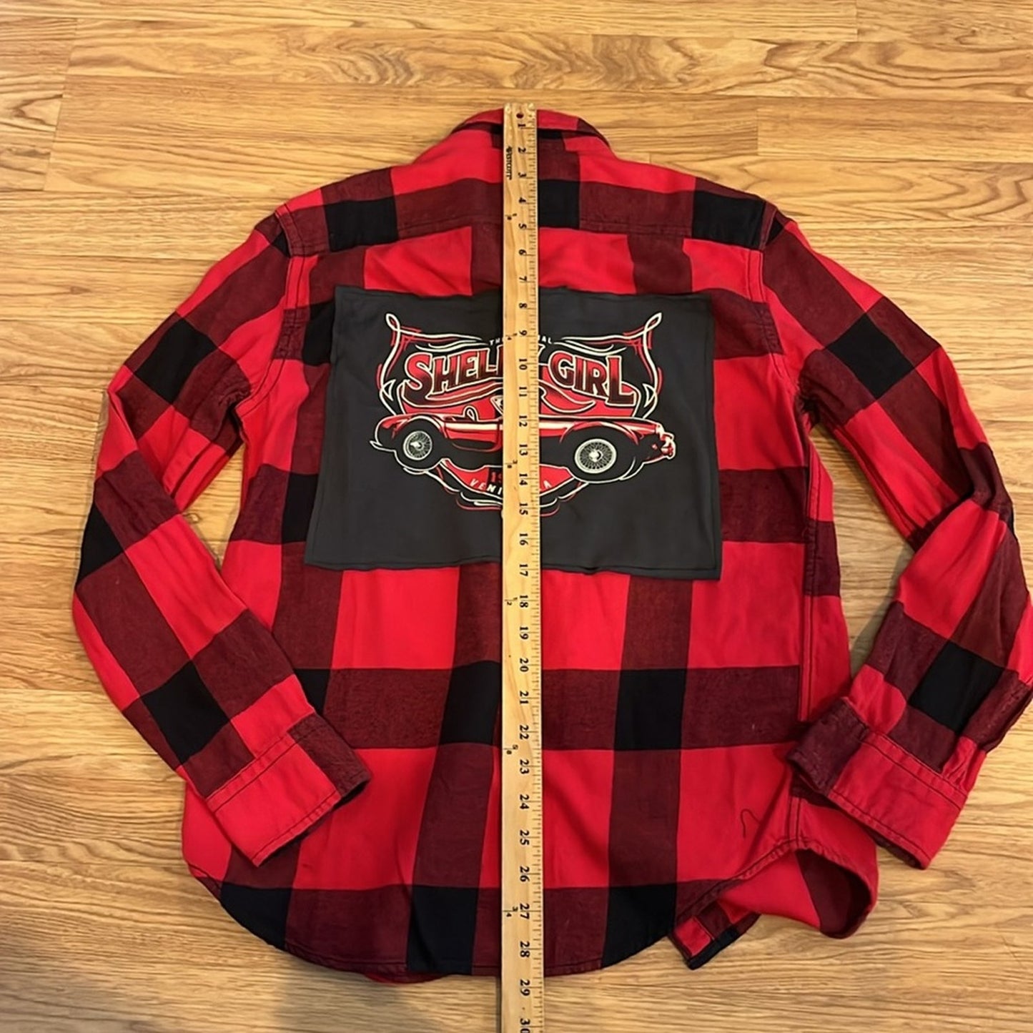 Shelby Girl 1962 Venice California Upcycled Flannel Shirt unisex Size Small S