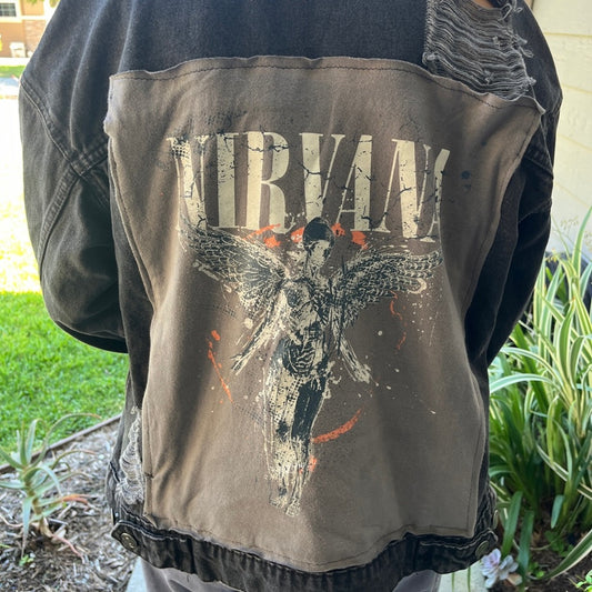 Nirvana Jean Jacket Distressed size x-small XS