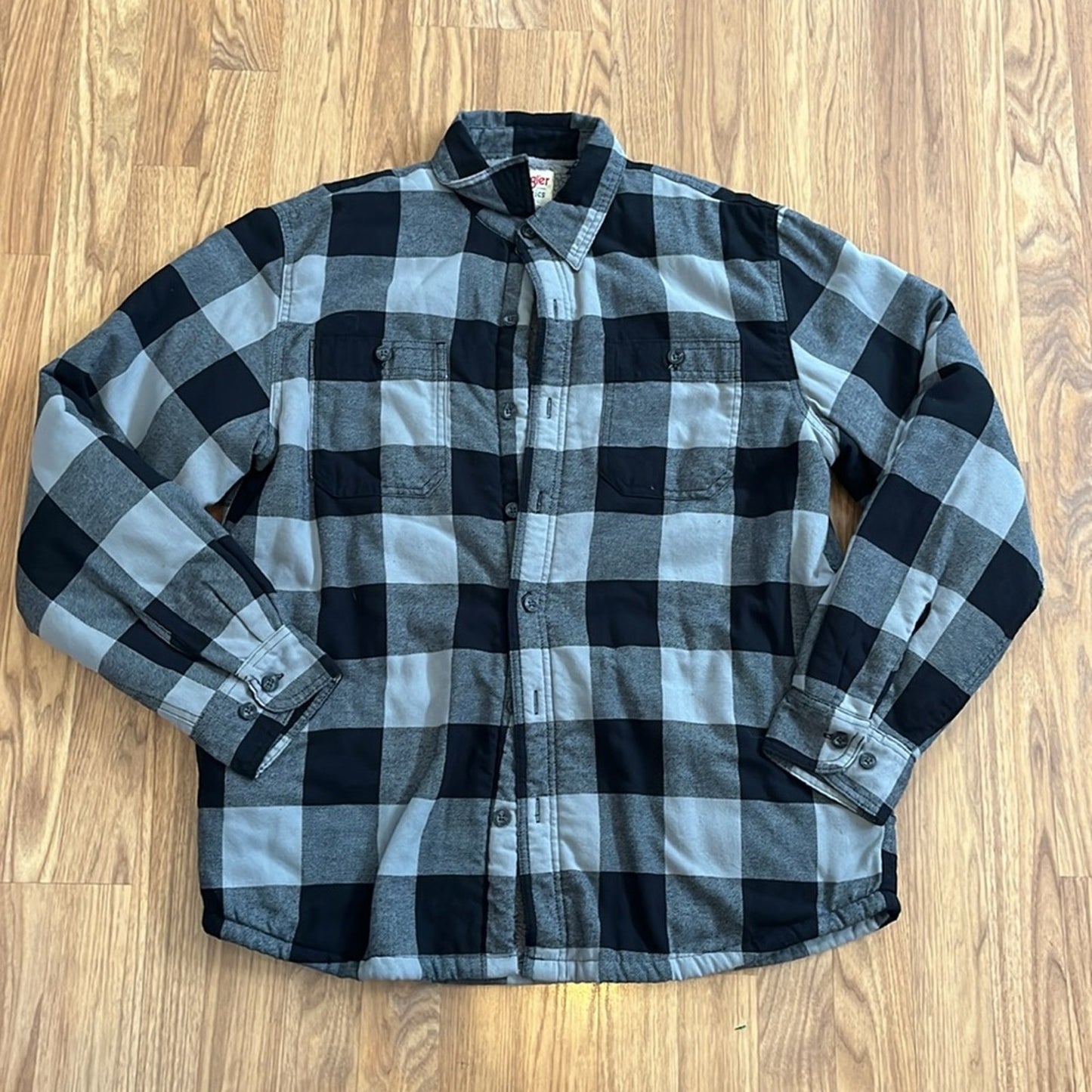 Bulleit Bourbon Wrangler Flannel Jacket upcycled size Medium