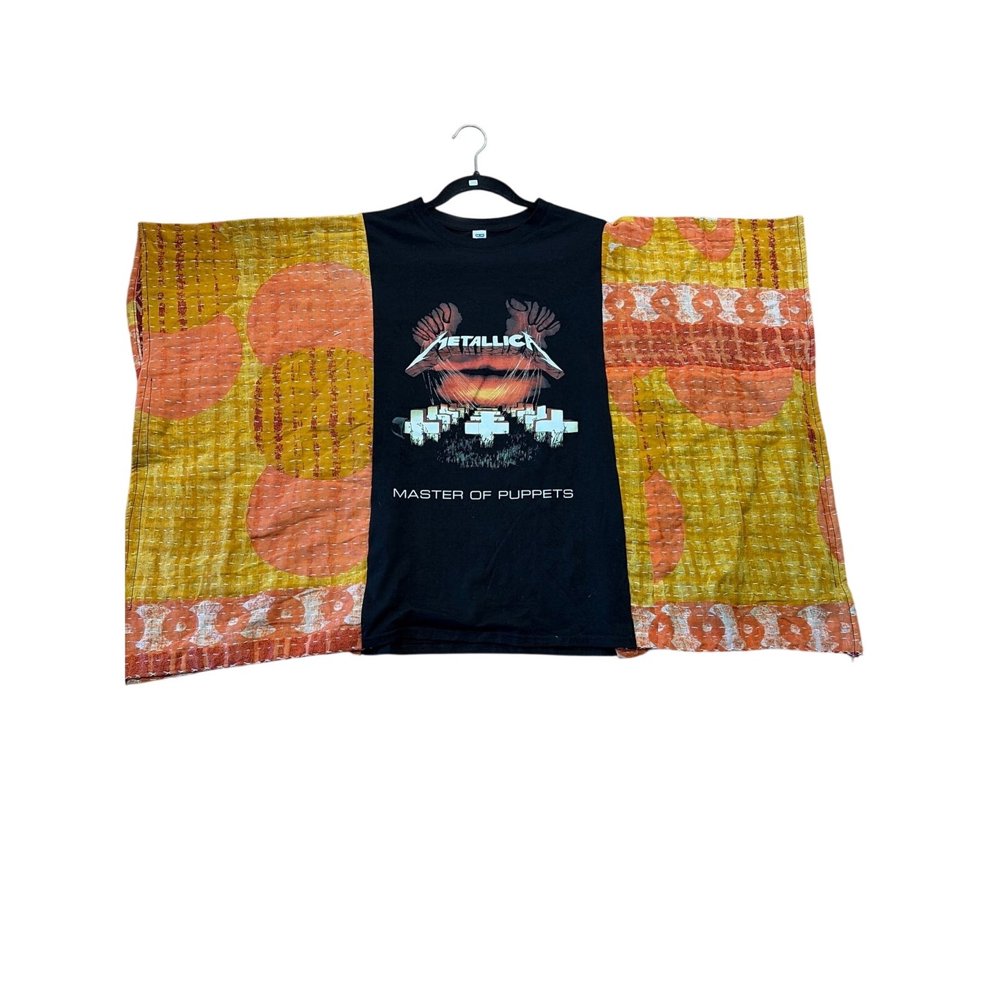 Metallica Upcycled Kantha Tunic Top Shirt OS Handmade Boho