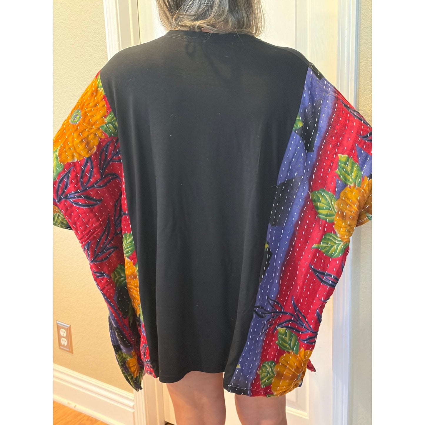Dolly Parton Upcycled Kantha Tunic Top Shirt OS Handmade Boho