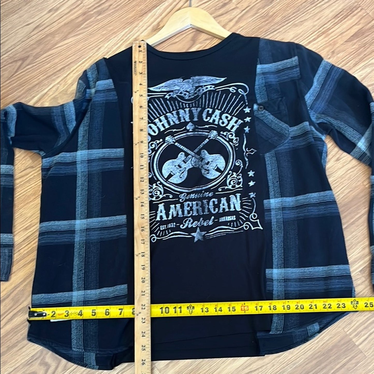 Johnny Cash Flannel Shirt / Sweatshirt upcycled unisex one size