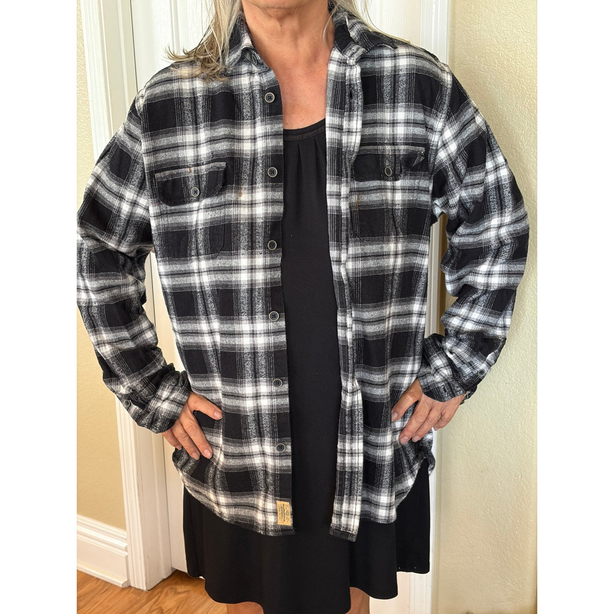 Stevie Nicks Upcycled Flannel Shirt Top Unisex XLT X-large Tall