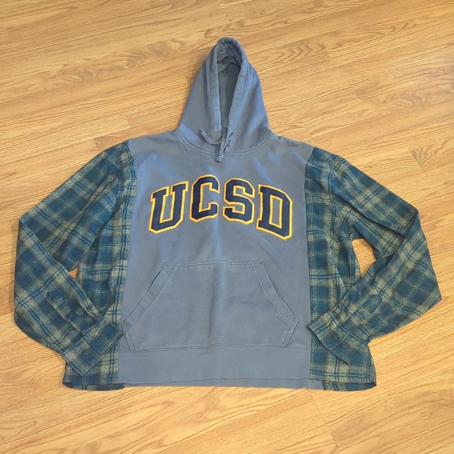 UCSD University of California San Diejo Flannel Shirt/Sweatshirt upcycled