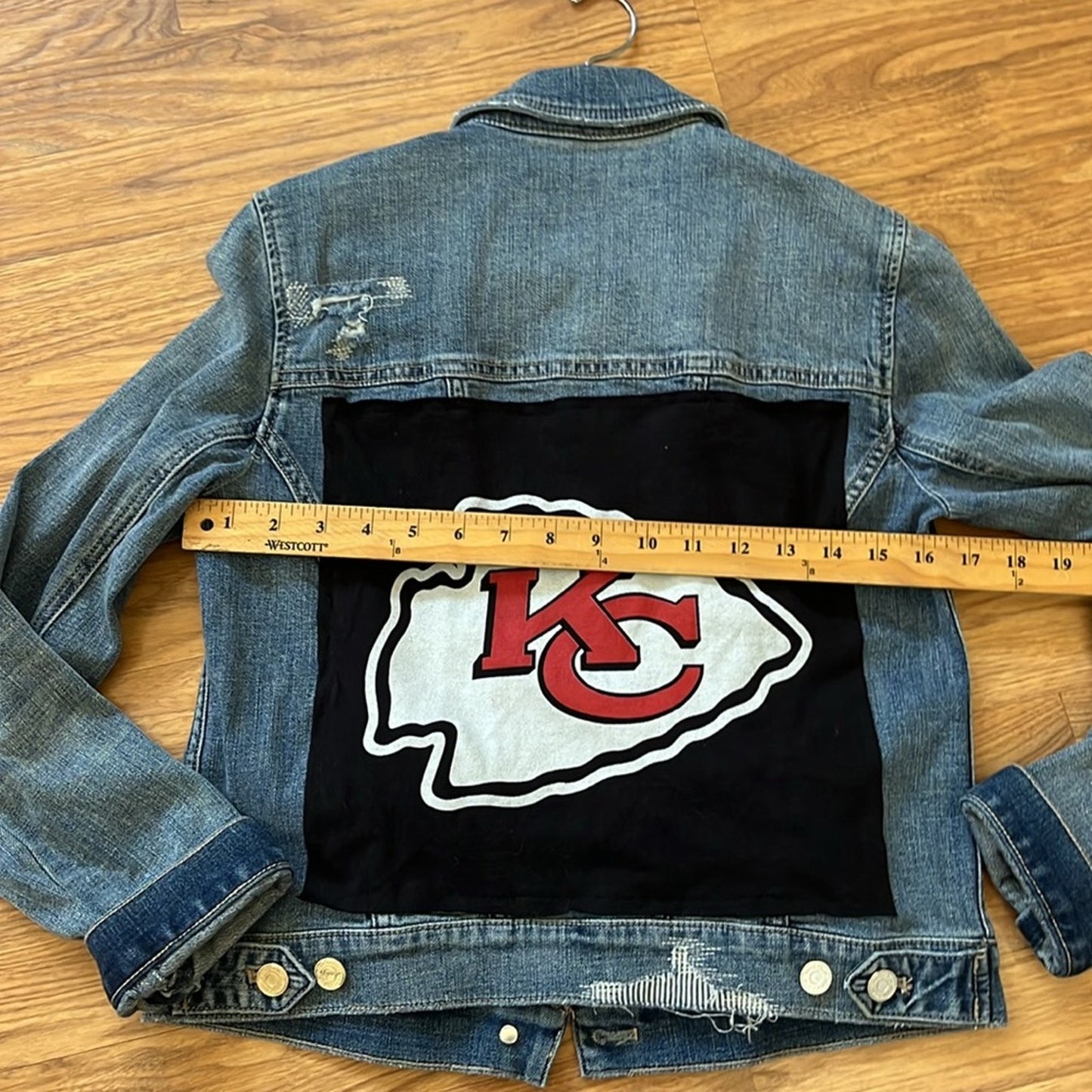 Kansas City Chiefs Jean Jackets upcycledone of a kind size 4