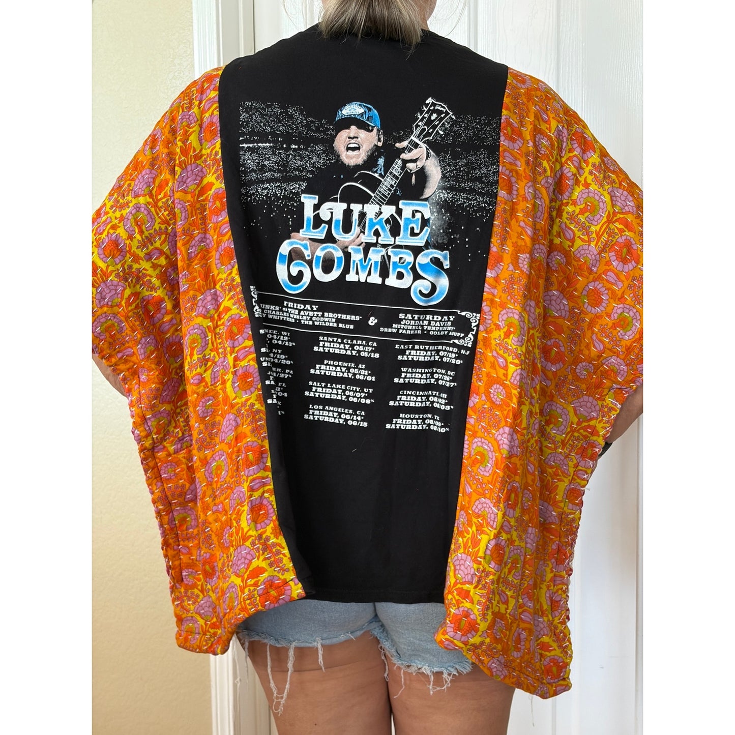 Luke Combs Upcycled Kantha Tunic Top Shirt OS Handmade Boho