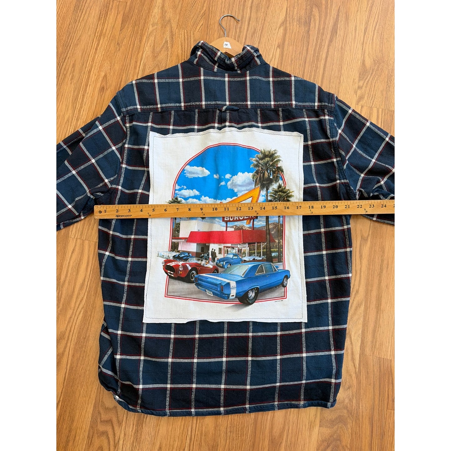 In n Out Upcycled Flannel Shirt Unisex Size XL X-large