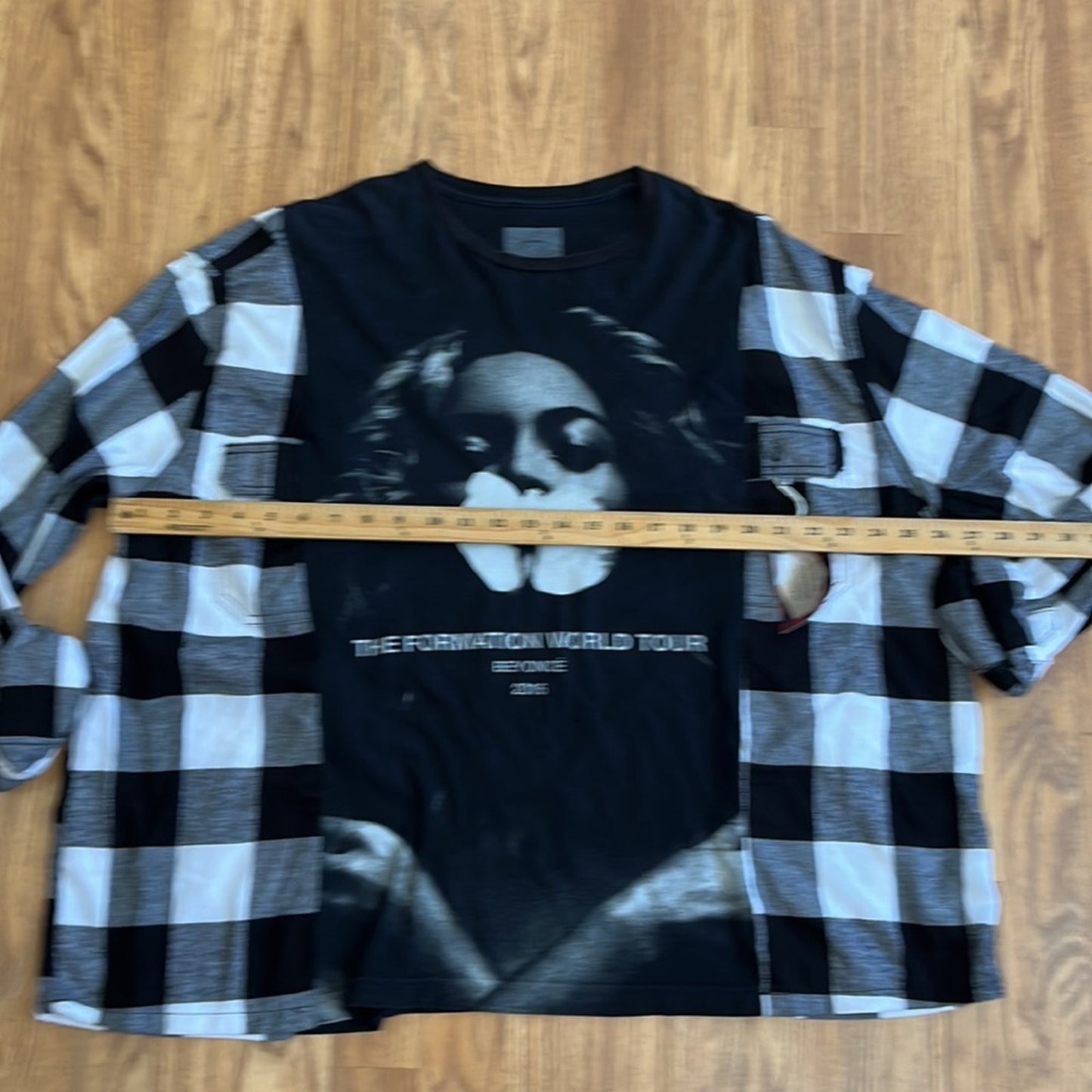 Beyoncé flannel shirt sweatshirt upcycled one of a kind unisex one size