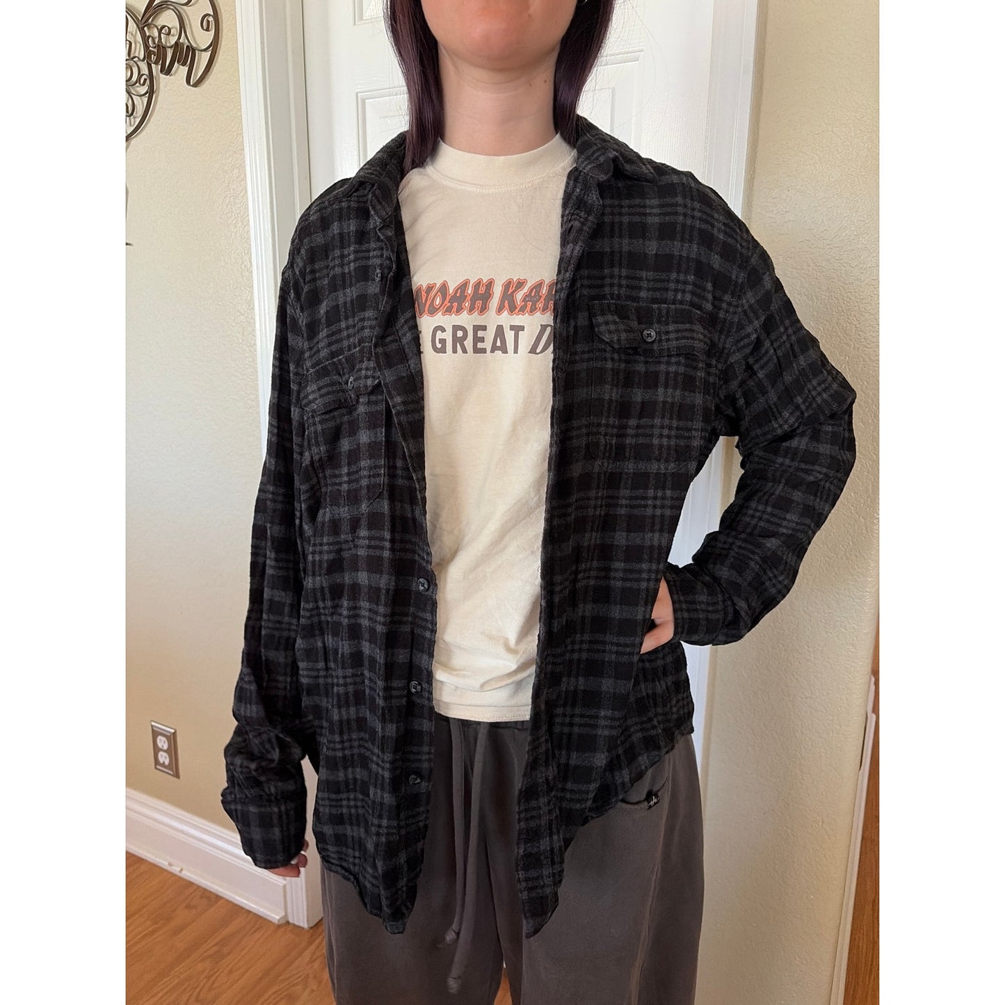 Deftones Upcycle Flannel Shirt Unisex XL X-large Handmade