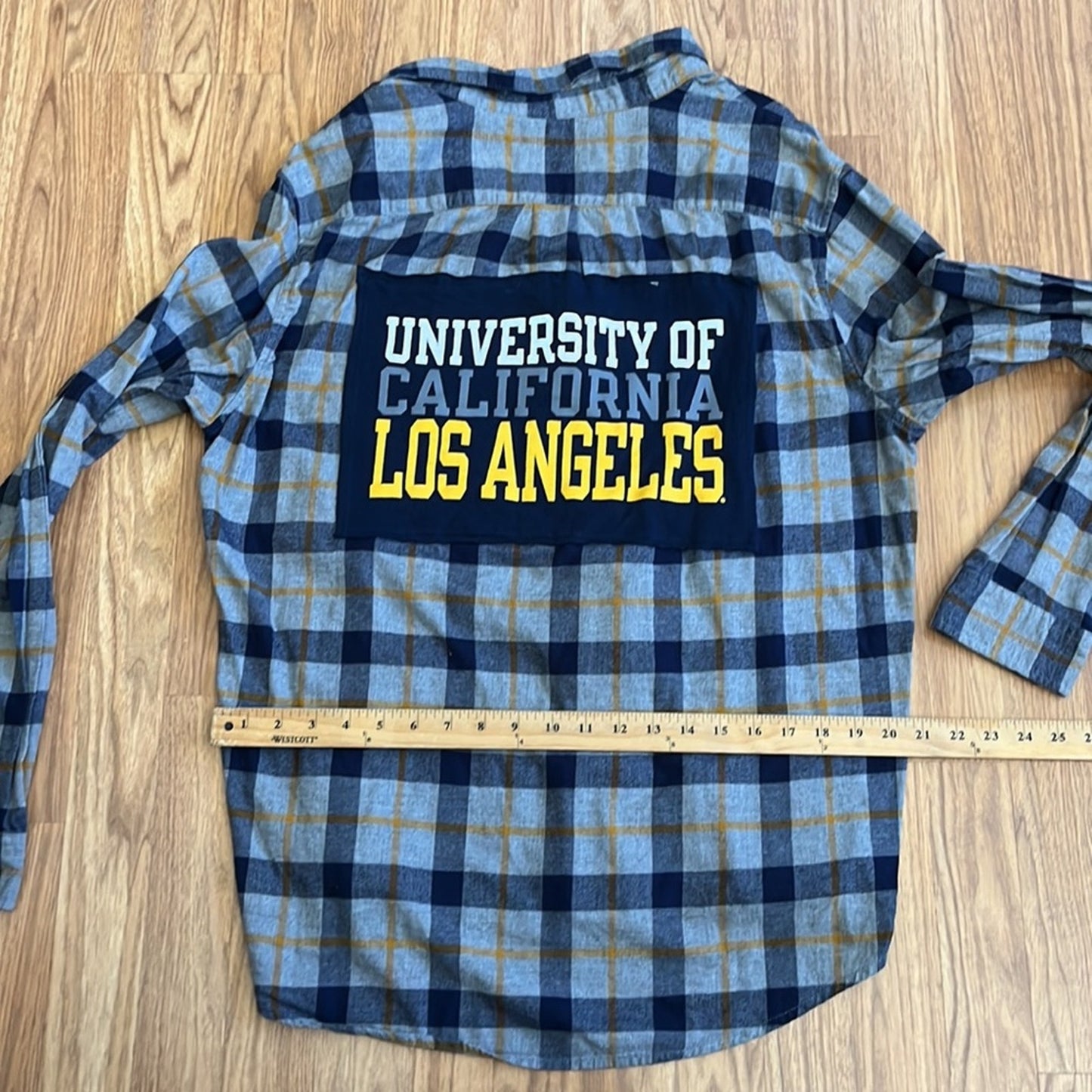 UCLA University of California Los Angeles Flannel Shirt upcycled unisex XL