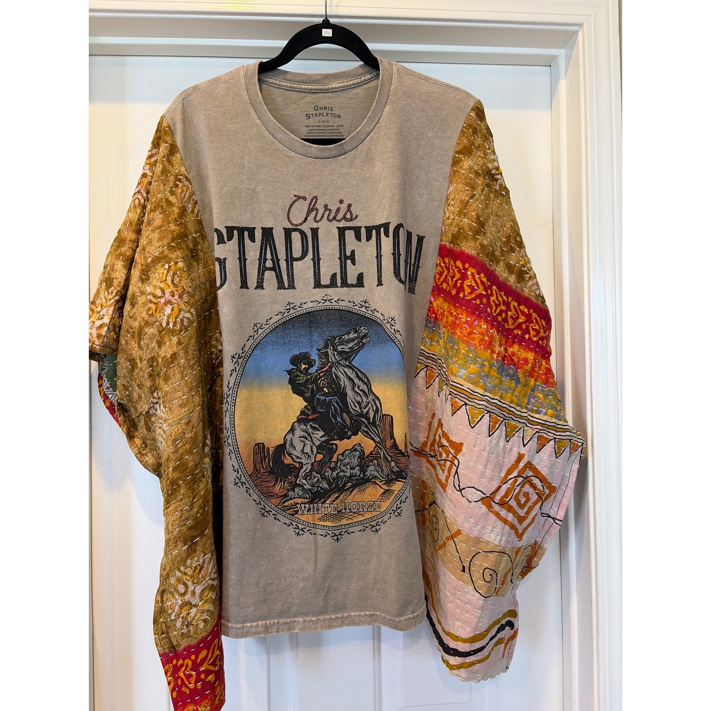 Chris Stapelton Upcycled Kantha Tunic Top Shirt OS Handmade Hippie Boho