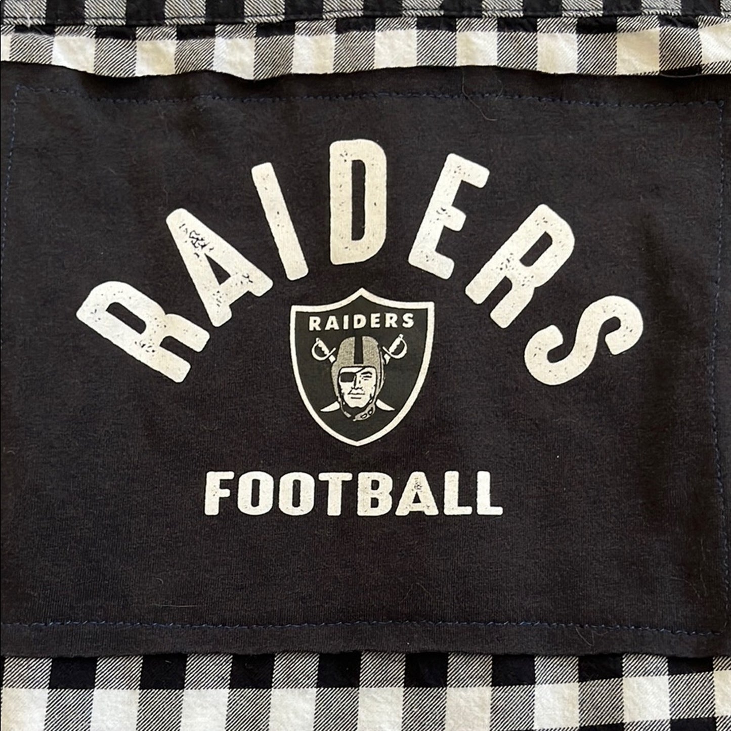 Las Vegas Raiders Football NFL Flannel Shirt upcycled Size 3T