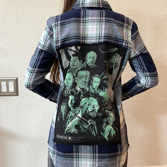 Breaking Bad Flannel shirt Upcycled Size Small