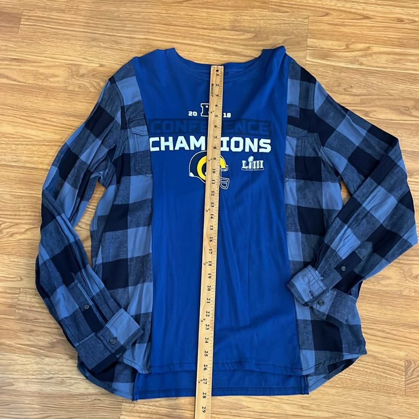 Los Angeles Rams LA Flannel Shirt / Sweatshirt upcycled unisex one size
