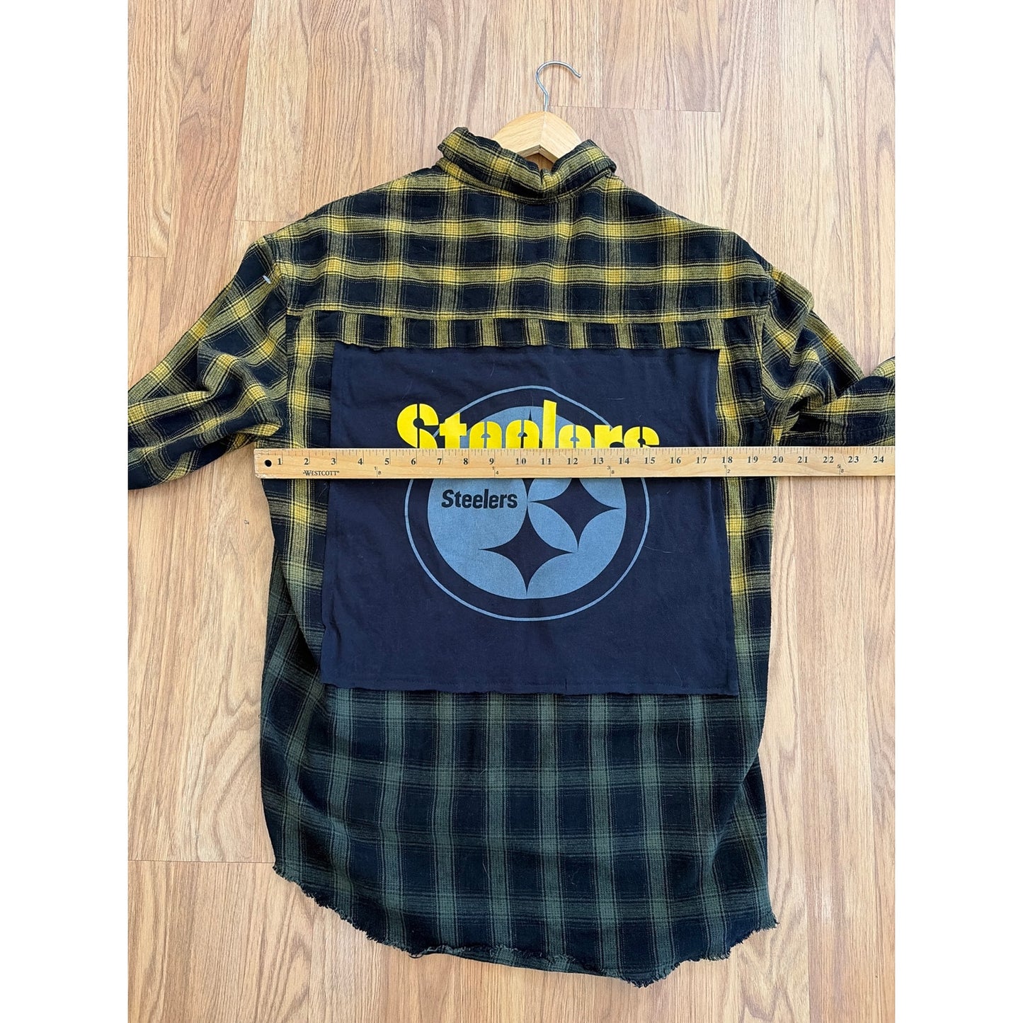 Steelers Upcycled Flannel Shirt Unisex Size Medium M