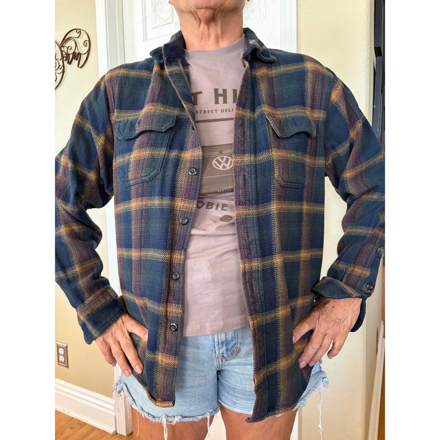 Jacksonville  Jaguars NFL Upcycled Flannel Shirt Unisex Large L