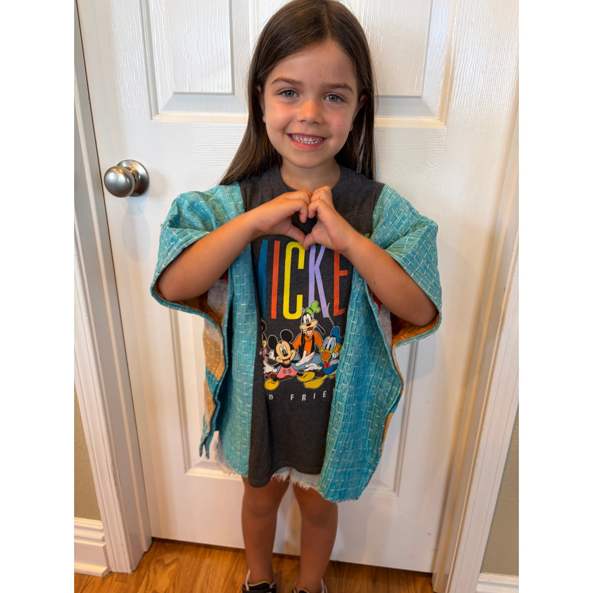 Mickey Mouse Upcycled Kantha Tunic Top Shirt OS Handmade
