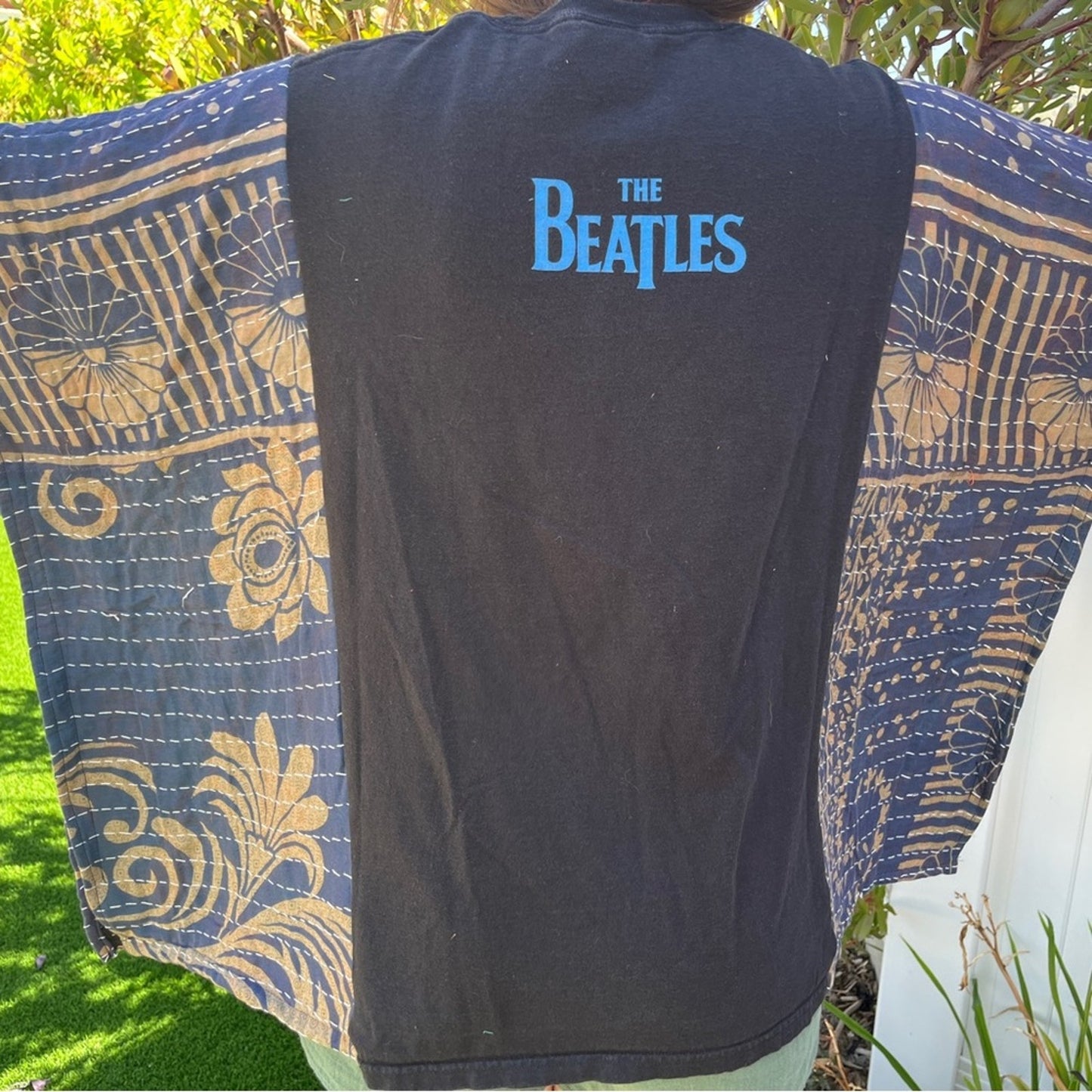 The Beatles Upcycled Kantha Tunic Top Shirt OS Handmade