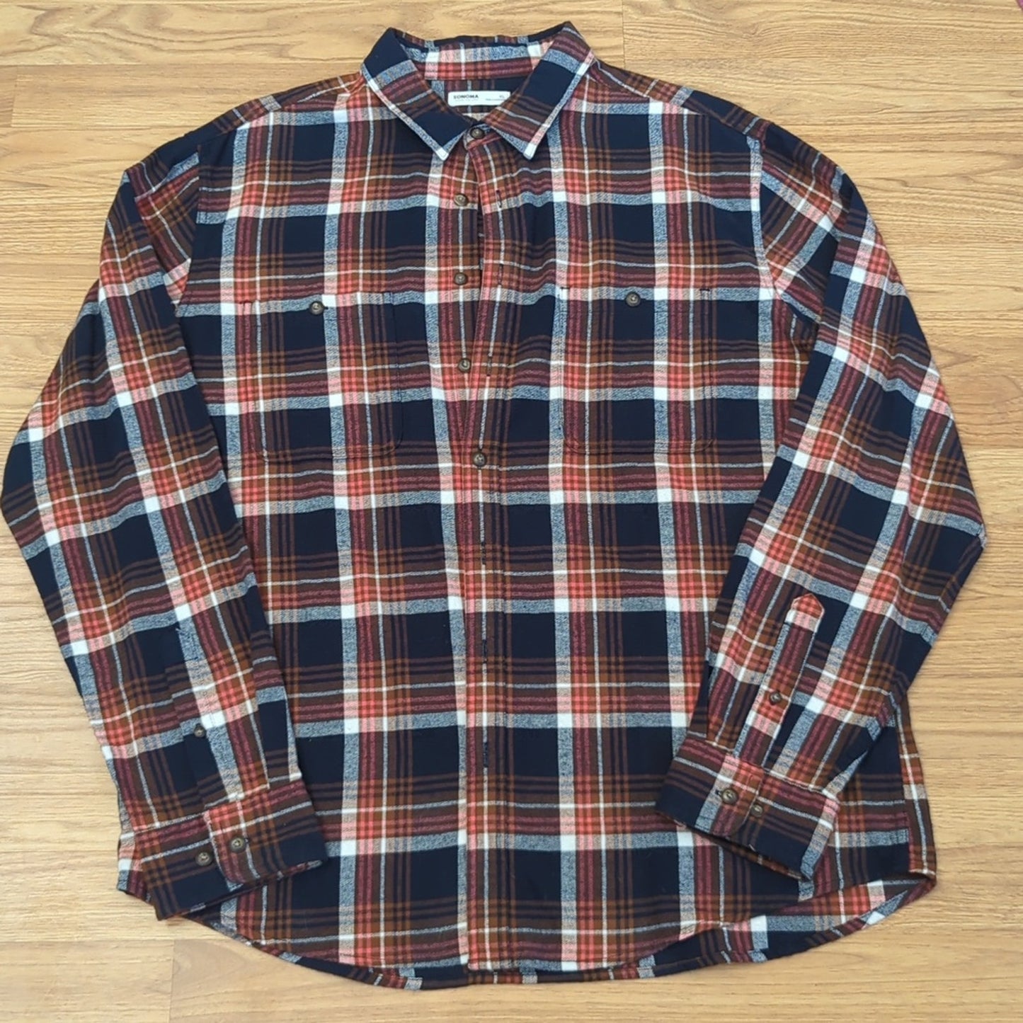 CSUF Cal State Fullerton Flannel Shirt upcycled one of a kind Size XL