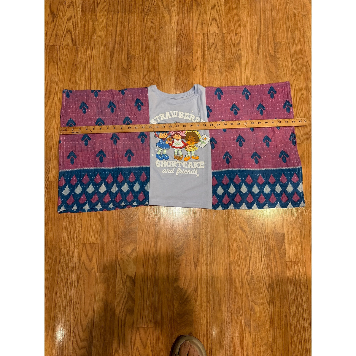 Strawberry Shortcake Upcycled Kid Kantha Tunic Top Shirt OS Boho
