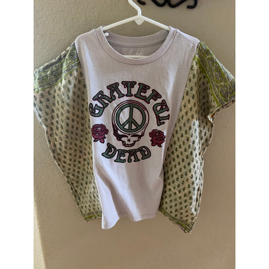 Grateful Dead Upcycled Tunic Top Shirt OS Handmade Boho Girls