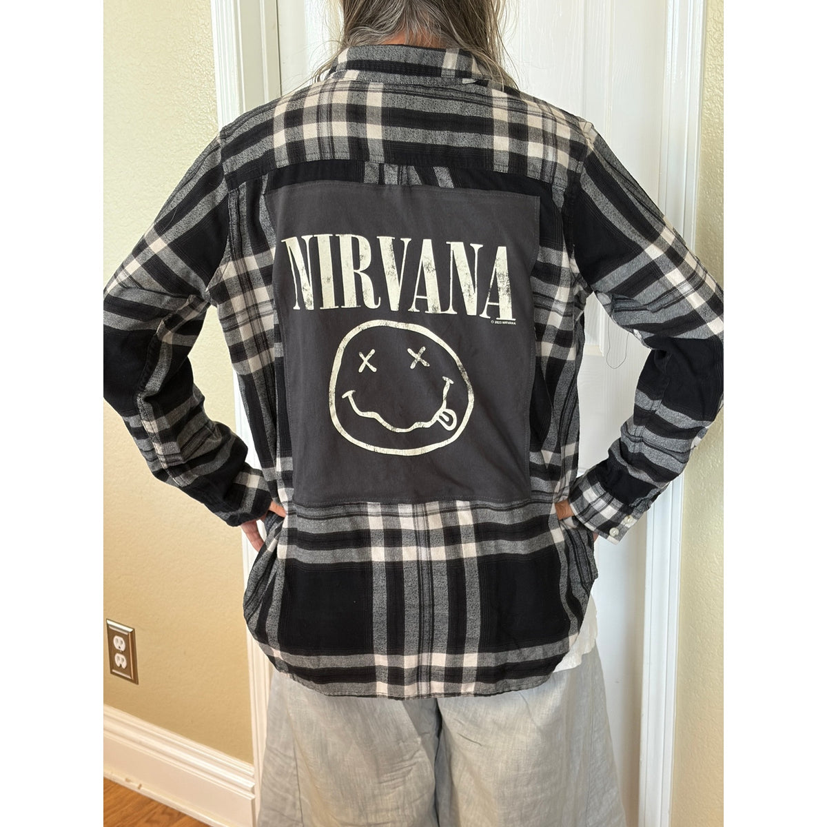 Nirvana Upcycled Flannel Shirt  Size XL X-large