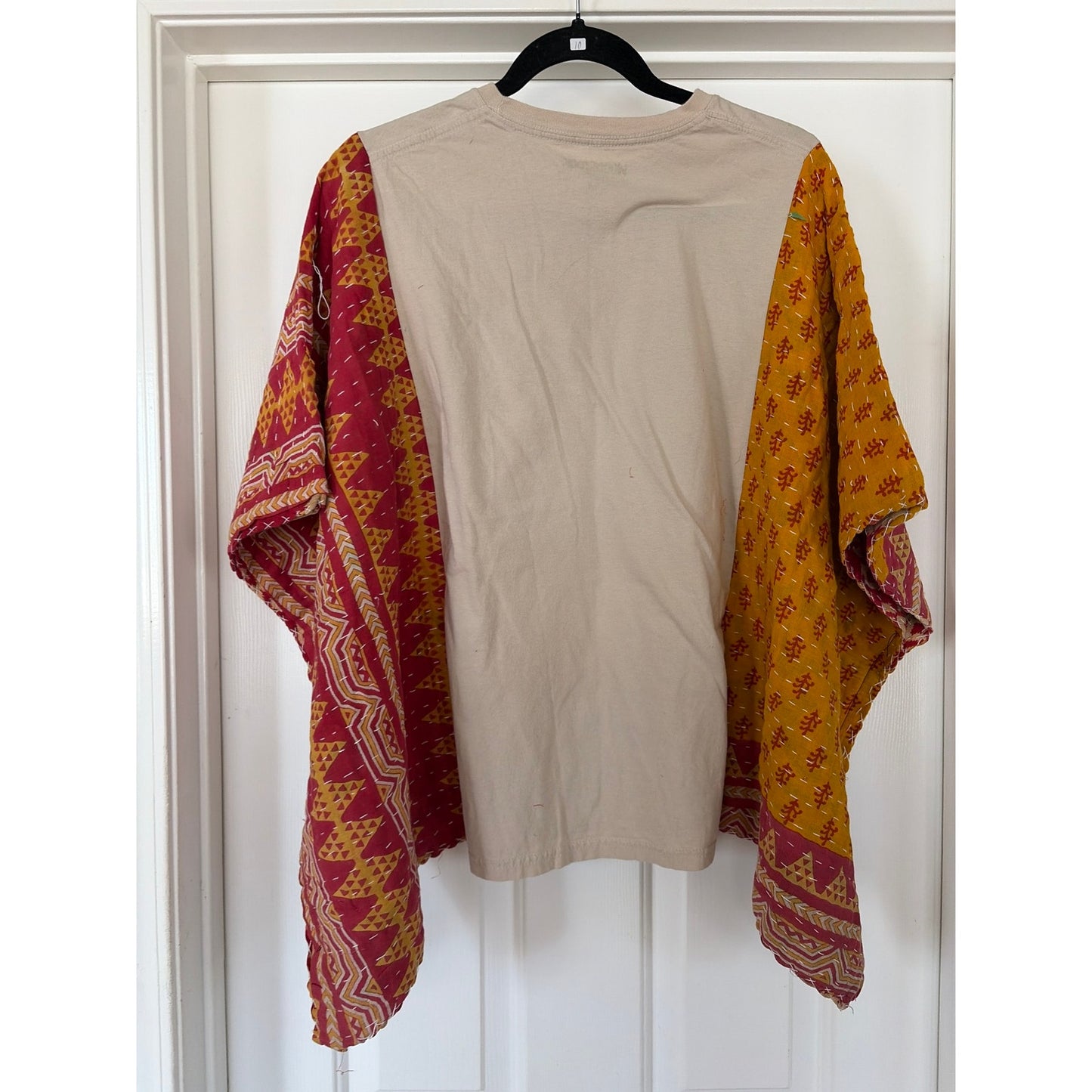 Woodstock Upcycled Tunic Top Shirt OS Bohemian Handmade