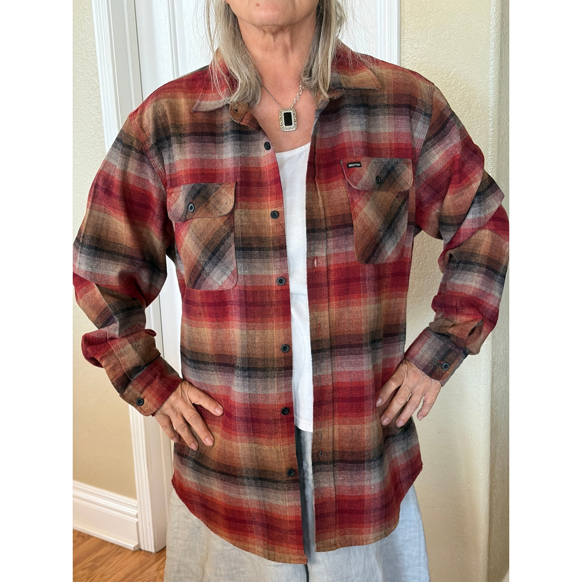 In n Out Upcycled Flannel Shirt Unisex Size XXL