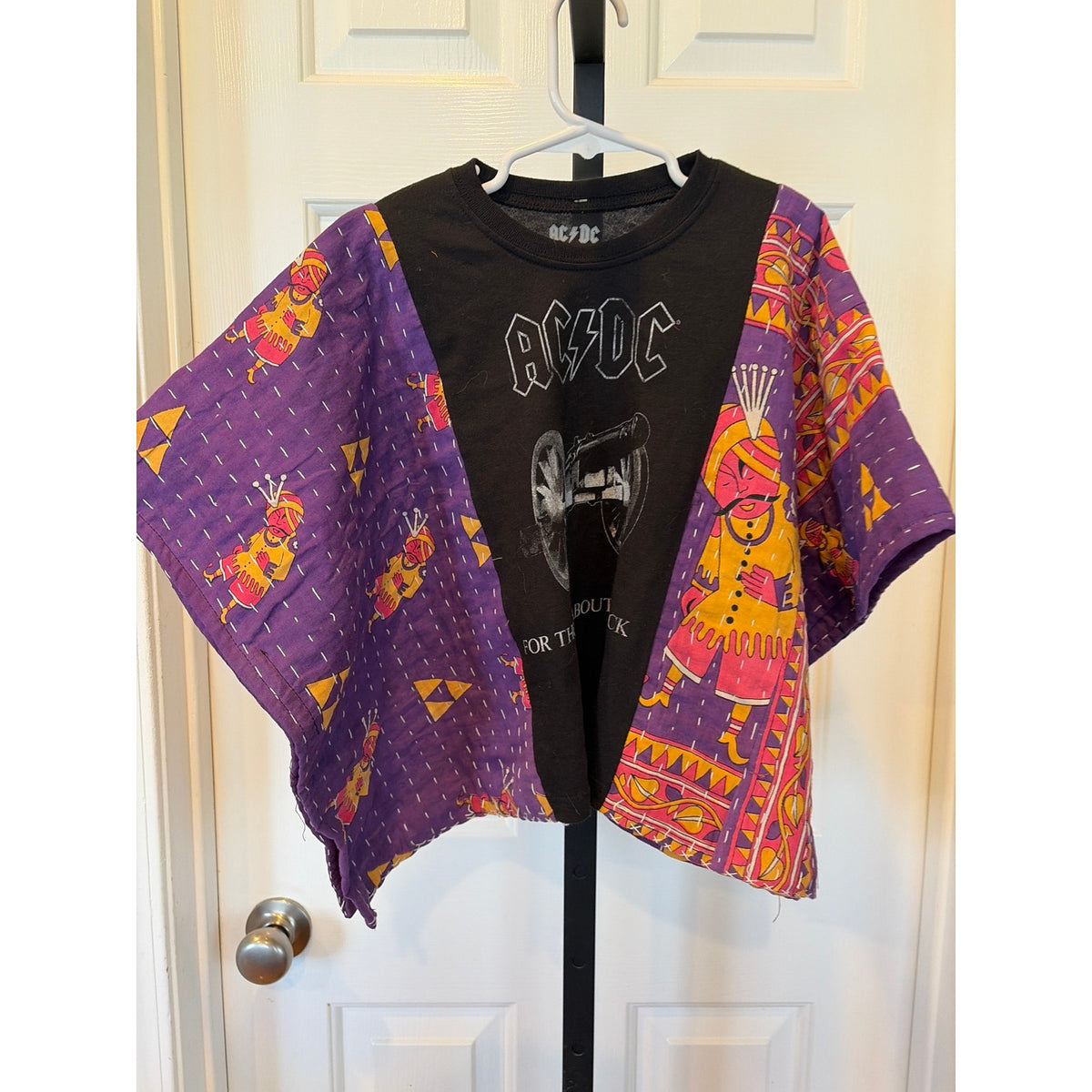 AD/DC ACDC Upcycled Kantha Tunic Top Shirt OS Handmade
