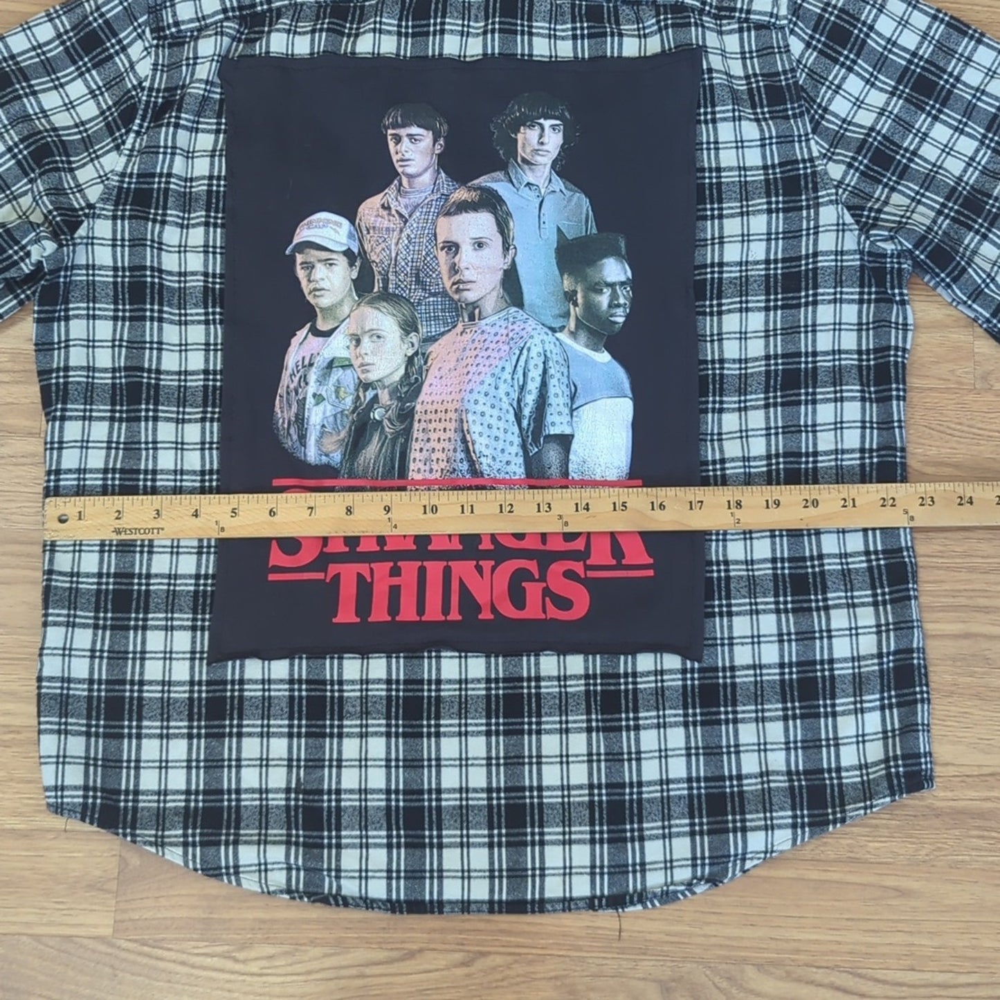 Pop Culture Flannel Shirt upcycled one of a kind unisex XL X-Large