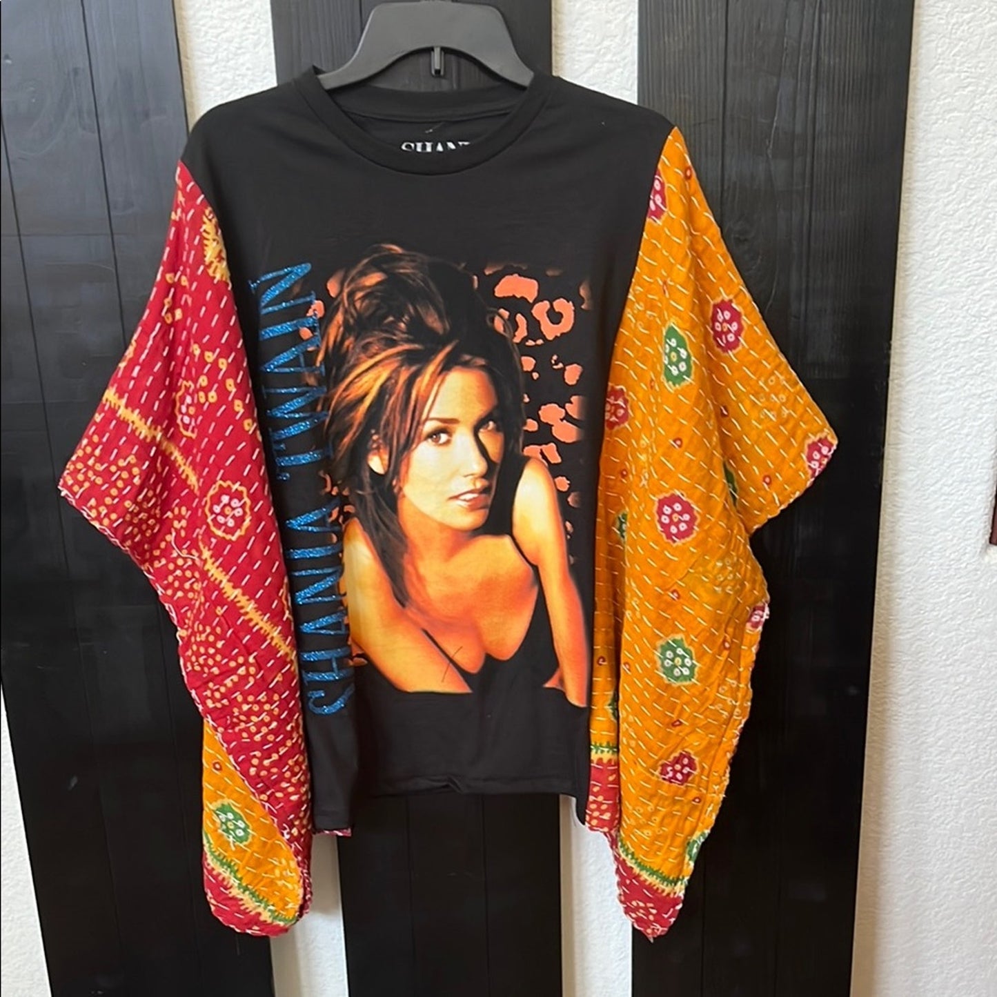 Shania Twain Upcycled Kantha Tunic Top Shirt OS Handmade