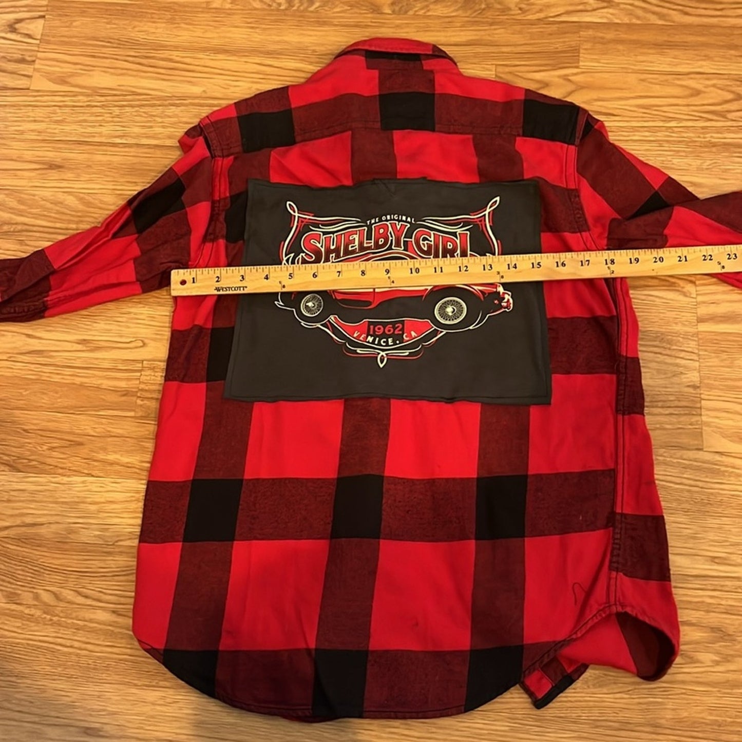 Shelby Girl 1962 Venice California Upcycled Flannel Shirt unisex Size Small S