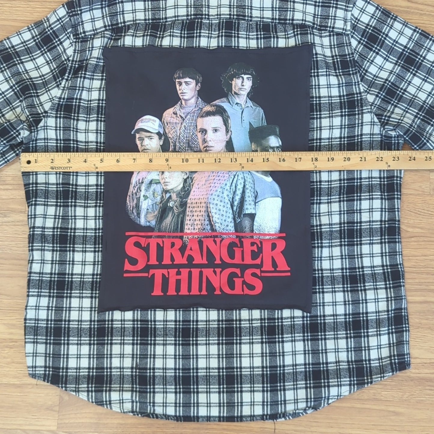 Pop Culture Flannel Shirt upcycled one of a kind unisex XL X-Large