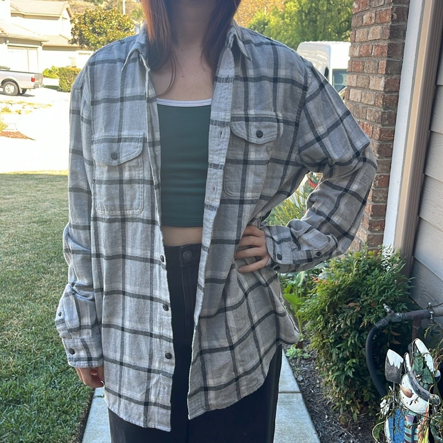 Beatles Upcycled Flannel Shirt unisex Size Large L