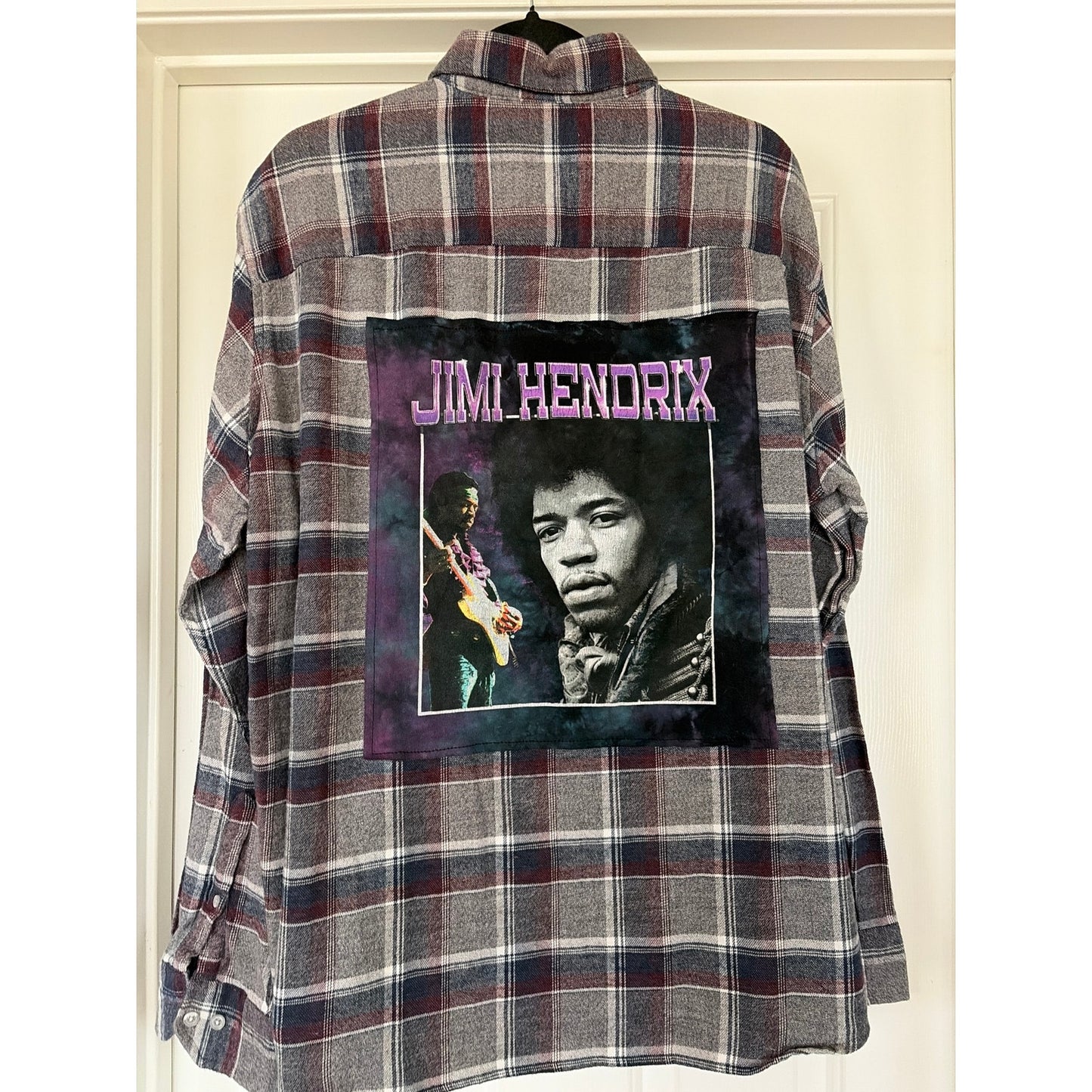 Jimi Hendrix Upcycled Flannel Shirt unisex Size XXL 2XL
