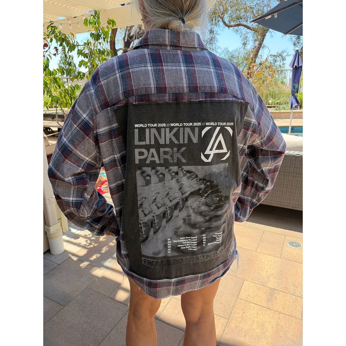 #6B Linkin Park Upcycled Flannel Shirt Unisex XXLarge 2XL