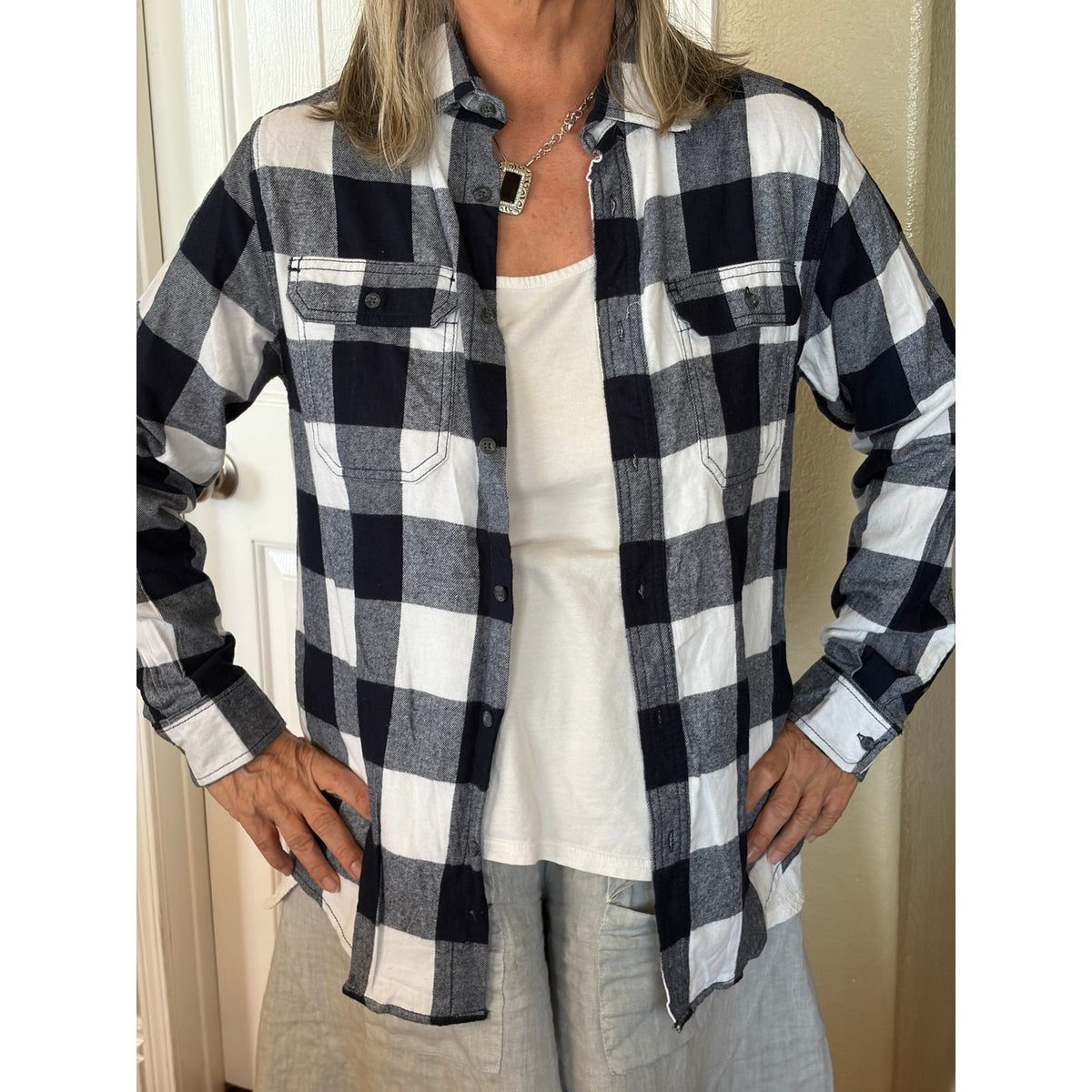 Dallas Cowboy NFL Upcycled Flannel Shirt Unisex Size Medium M