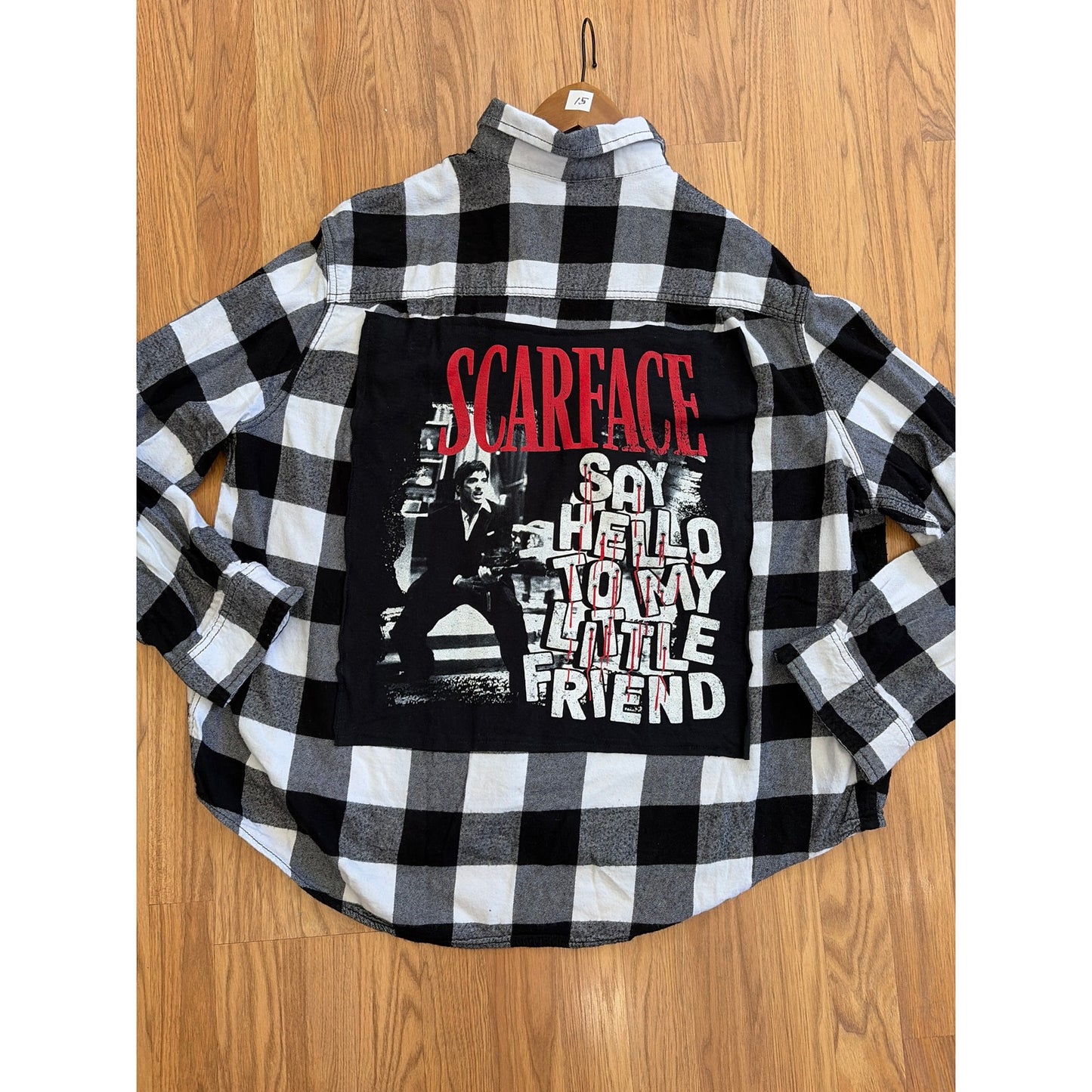 Scarface Upcycled Flannel Shirt Size 3XL Unisex