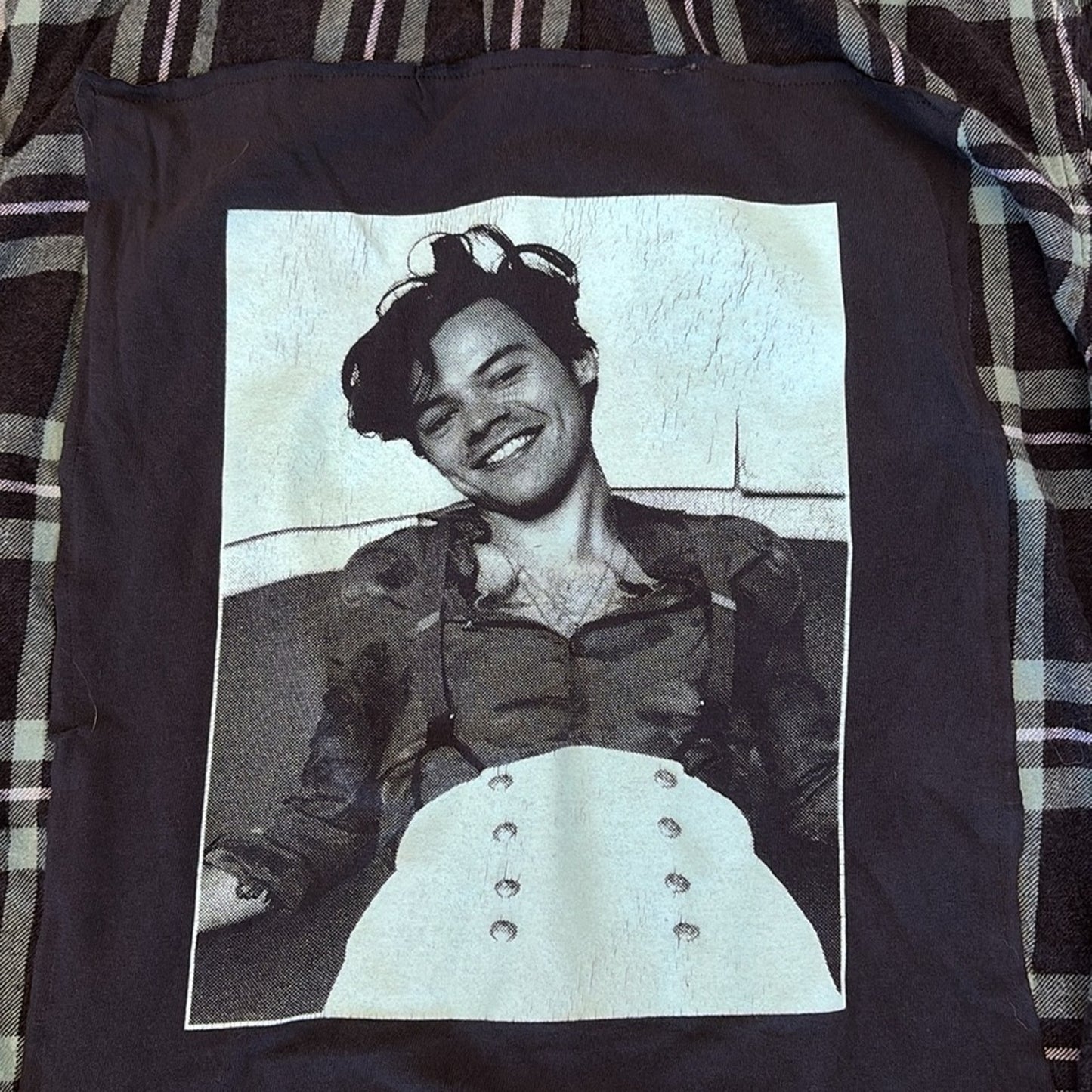 Harry Styles upcycled Flannel Shirt Unisex Size Medium M