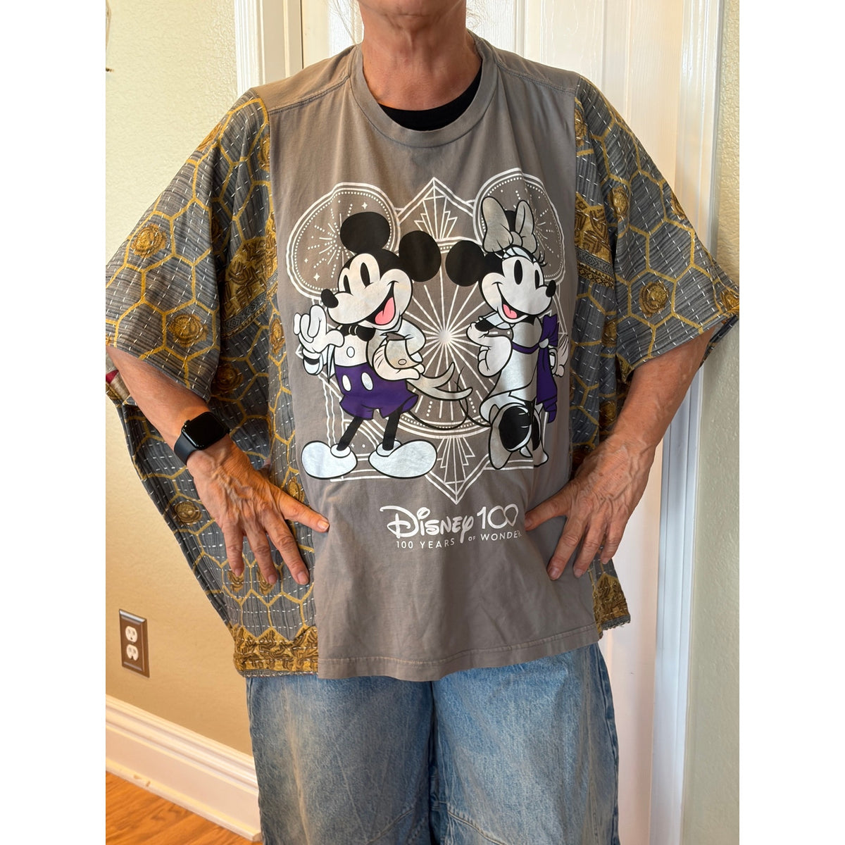Mickey Minnie Disney Upcycled Kantha Tunic Top Shirt OS