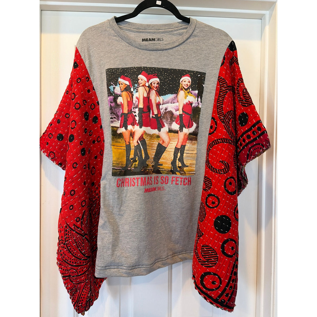 Mean Girls Christmas Upcycled Kantha Tunic Top Shirt OS