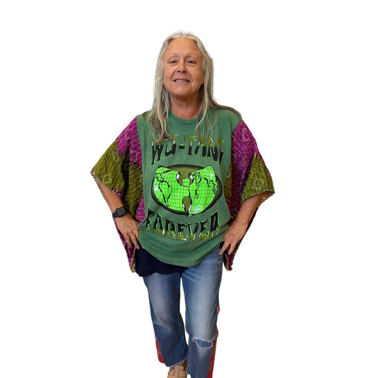 Wu-Tang Upcycled Kantha Tunic Top Shirt OS Handmade Boho