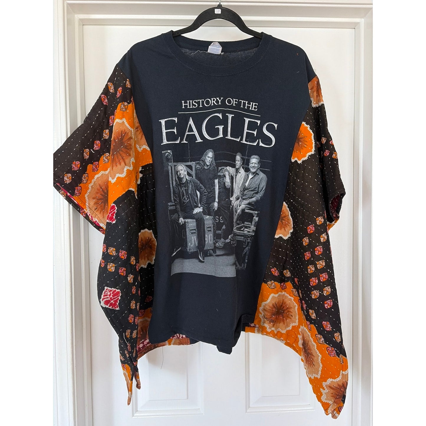 Eagles Upcycled Kantha Tunic Top Shirt OS Handmade Boho