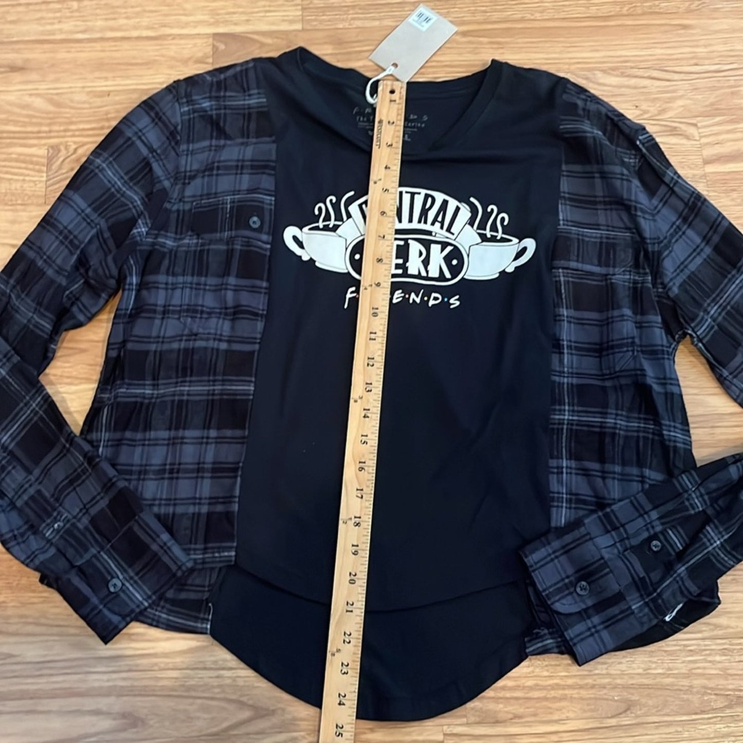Friends TV Show Upcycled Flannel Shirt / Sweatshirt one size