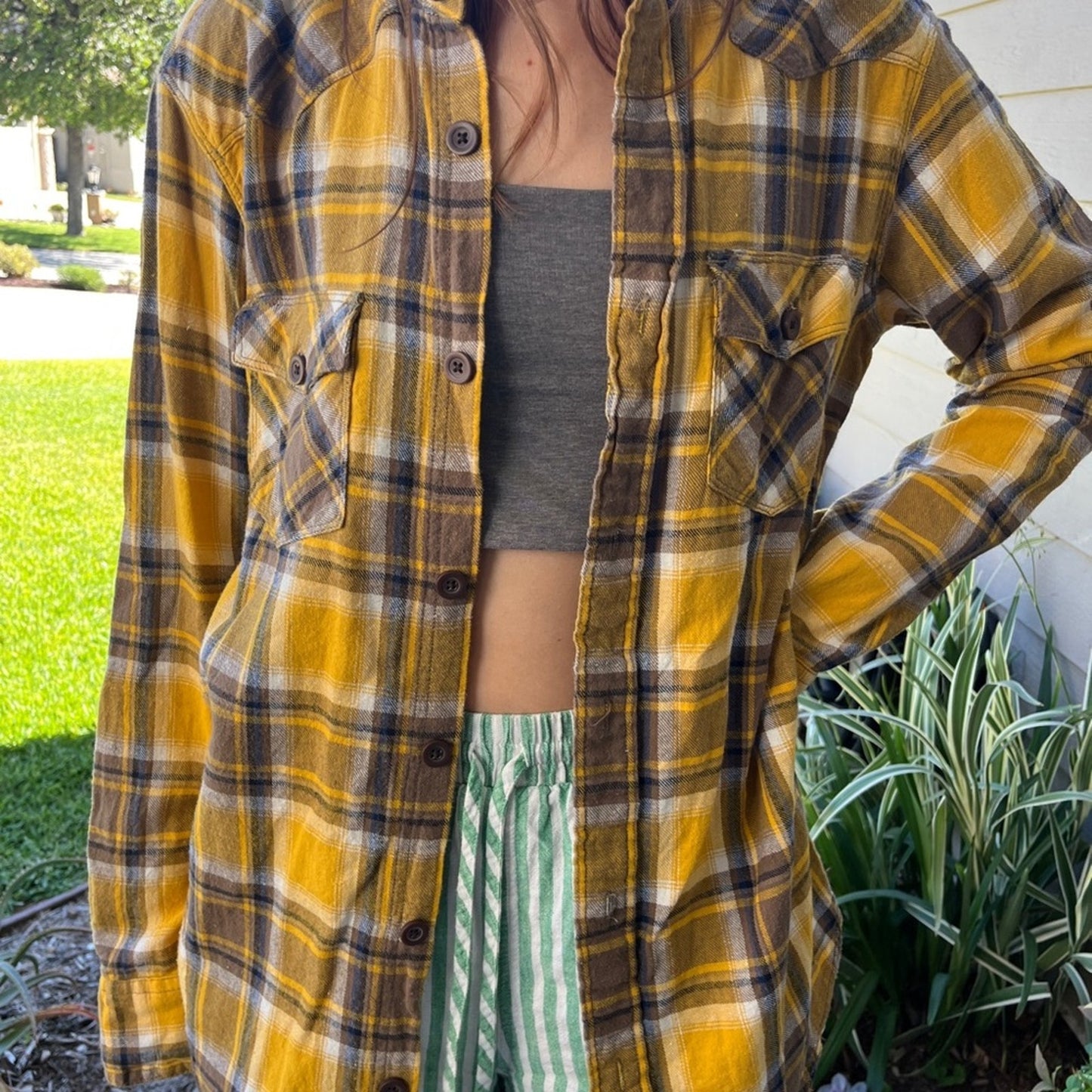 Friends TV Show Flannel Shirt upcycled one of a kind unisex Size Medium