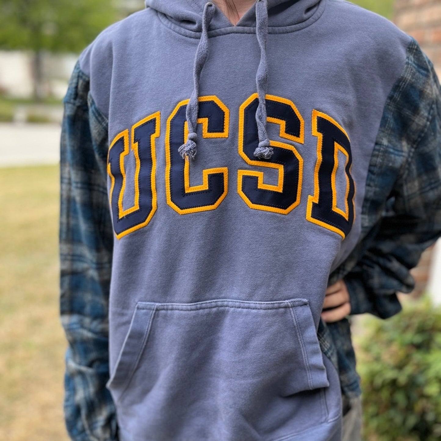 UCSD University of California San Diejo Flannel Shirt/Sweatshirt upcycled