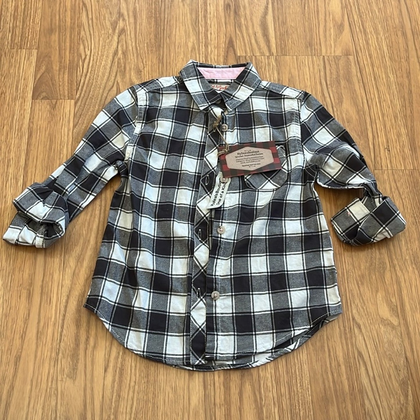 Hey Pumpkin Halloweek Flannel Shirt upcycled size XS 4 / 5