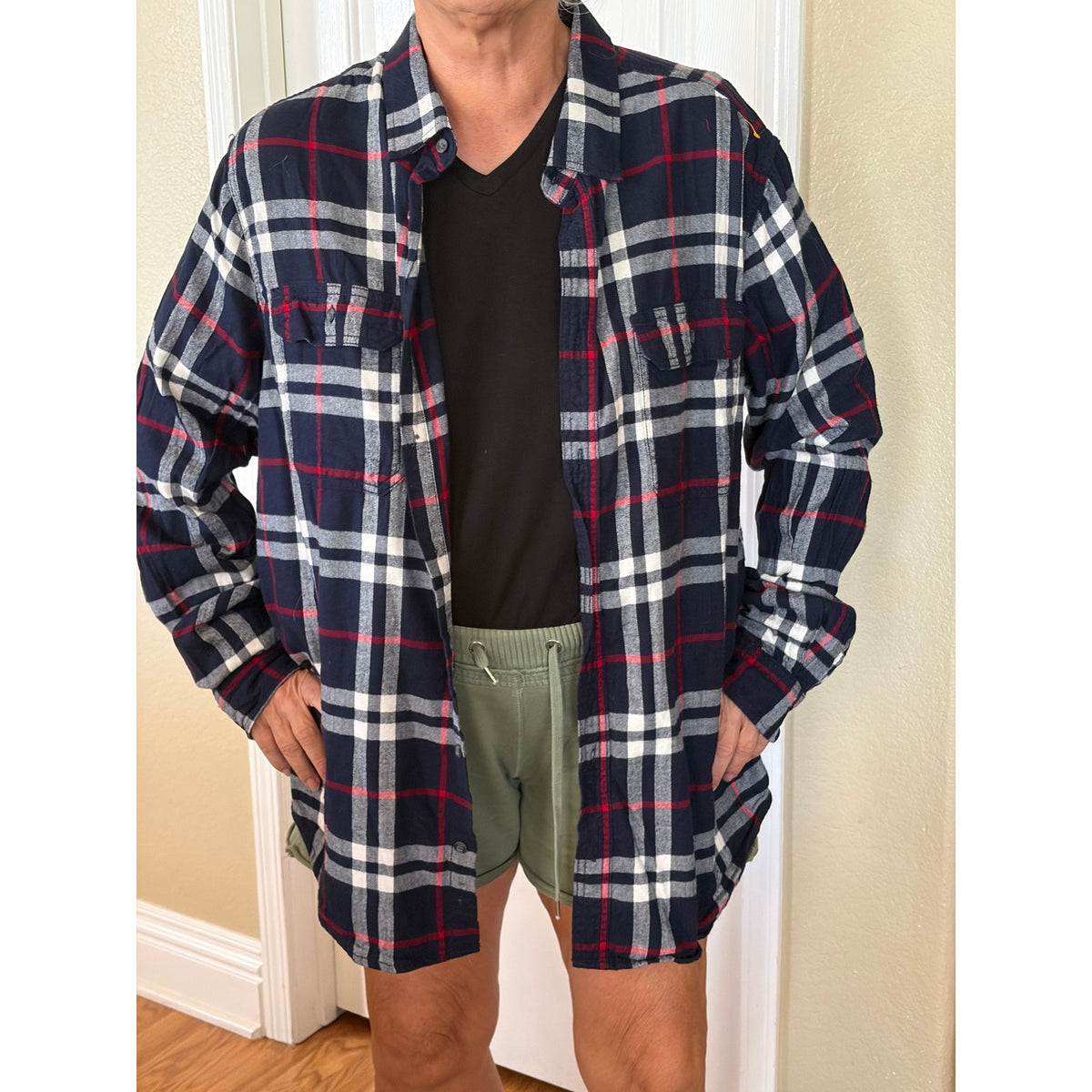Chevy Chase Christmas Vacation Upcycled Flannel Shirt Unisex 2XLT 2XL Tall